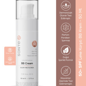 Sante Plus Cilt Tonu Eşitleyici ve Leke Karşıtı Cilt Tonuna Uyum Sağlayan BB Krem SPF +50, 50 Ml