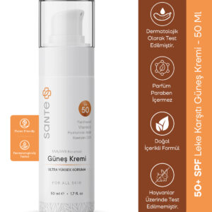 Sante Plus Leke ve Kırışıklık Karşıtı Nemlendirici Etkili Aydınlık Veren Güneş Koruyucu Krem 50 Ml