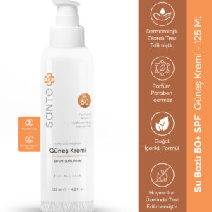 Sante Plus Leke Karşıtı, Cilt Bariyeri Güçlendirici SPF +50 Yağsız Yüz ve Vücut Güneş Kremi 125 Ml