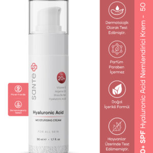 Sante Plus Yatıştırıcı Bariyer Güçlendirici Su Bazlı Hyaluronic Acid Nemlendirici Krem SPF +20, 50 Ml